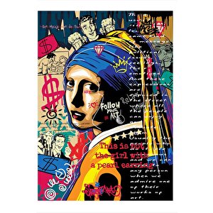 Inci Küpeli Kız Pop Art  Art Mdf Tablo 35cm X50cm 35x50 cm