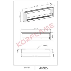 Korflame Asma 200 Cm Bioetanol Şömine