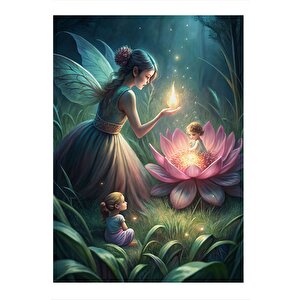 Peri Kızı Ve Masallar Dekoratif Ahşap Tablo 25cmx 35cm 25x35 cm