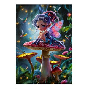 Sevimli Peri Kızı Dekoratif Mdf Tablo 25cmx 35cm 25x35 cm