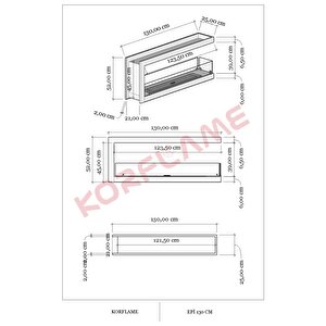 Korflame Epi 130 Cm Bioetanol Şömine