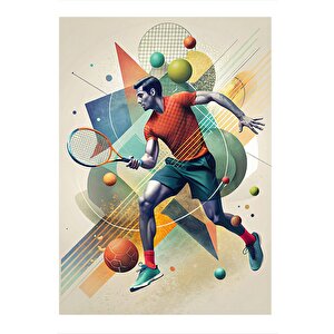 Tenis Temalı Desenli Mdf Tablo 35cm X50cm 35x50 cm