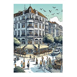 Şehirdeki İnsanlar Mdf Tablo 35cm X50cm 35x50 cm