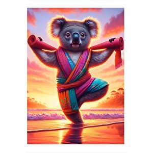 Yoga Yapan Koala Desenli Mdf Tablo 25cmx 35cm 25x35 cm
