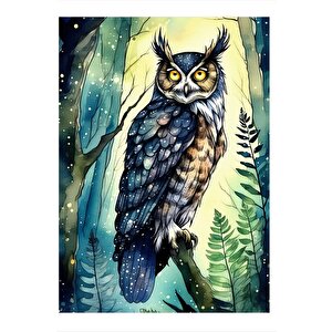 Bilgili Baykuş Art Mdf Poster 25cmx 35cm 25x35 cm