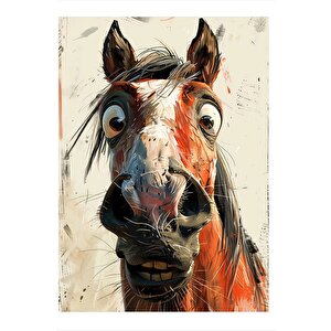 Çok Şaşkın At Tasarım Mdf Tablo 25cmx 35cm 25x35 cm