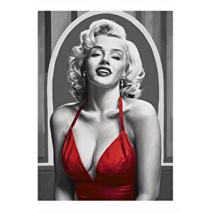 Kırmızı Elbiseli Marilyn Monroe Modern Mdf Tablo 25cmx 35cm 25x35 cm