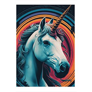 Unicorn Boynuzlu At Model Ahşap Tablo 35cm X50cm 35x50 cm