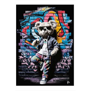 Güneş Gözlüklü Ayı Art Mdf Poster 25cmx 35cm 25x35 cm