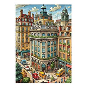 Şehir Hayatı Tasarım Mdf Tablo 35cm X50cm 35x50 cm