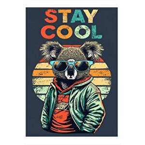 Sevimli Koala Stay Cool Dekoratif Ahşap Tablo 35cm X50cm 35x50 cm