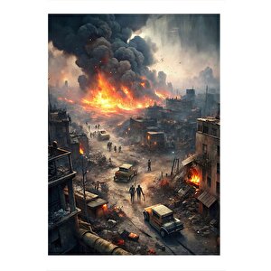 Uzaylıların İstilası Hediyelik Ahşap Tablo 35cm X50cm 35x50 cm