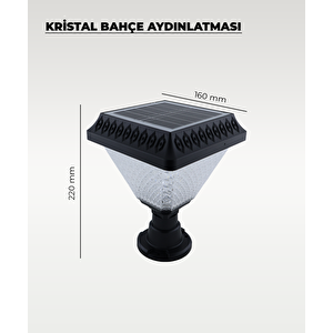 30w Solar Kristal Bahçe Aydınlatması 6500k Beyaz Işık