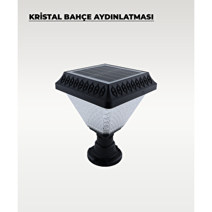 30w Solar Kristal Bahçe Aydınlatması 6500k Beyaz Işık
