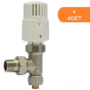 4 Adet Eca Trv4 Termostatik Köşe Radyatör Valfi Pex Köşe 602120780
