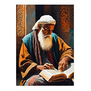 Kitap Okuyan Adam Tasarım Mdf Tablo 25cmx 35cm 25x35 cm