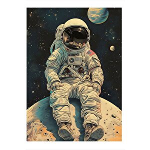 Yalnız Astronot Tasarım Mdf Tablo 25cmx 35cm 25x35 cm