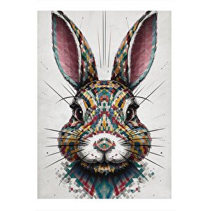 Tribal Tavşan Kafası Art Mdf Poster 50cmx 70cm 50x70 cm