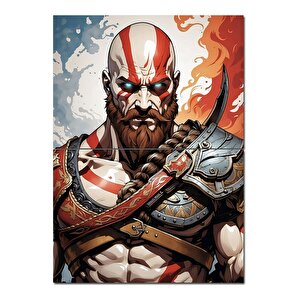 God Of War Desenli Ahşap Tablo 70cmx 100cm 70x100 cm