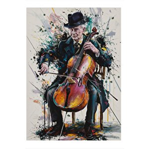 Konturbas Çalan Adam Art Mdf Tablo 25cmx 35cm 25x35 cm