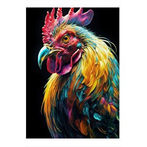 Renkli Tavuk Desenli Mdf Tablo 25cmx 35cm 25x35 cm