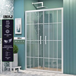 İmaj Legend White Orta Açılır 2 Sabit 2 Sürgü Duşakabin200 - H:190 Cm 200 cm