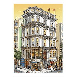 Beyaz Köşedeki Ev Hediyelik Mdf Tablo 25cmx 35cm 25x35 cm
