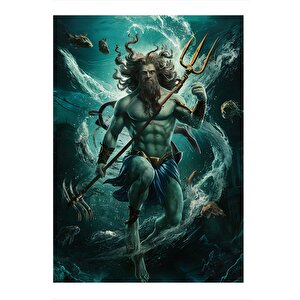 Poseidon Hediyelik Ahşap Tablo 25cmx 35cm 25x35 cm