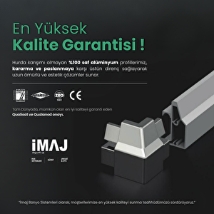 İmaj  Mode Ice 1 Sabit 1 Sürgü Duşakabin A-54 122 122 cm