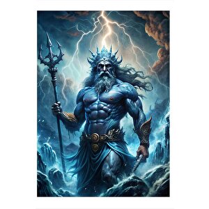 Poseidon Yunan Tanrısı Modern Mdf Tablo 35cm X50cm