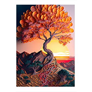 Soyut Ağaç Modern Mdf Tablo 25cmx 35cm 25x35 cm