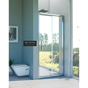 Olivia Reflekte Cam 1 Sabit 1 Sürgü Duşakabin129 - H:190 Cm 129 cm