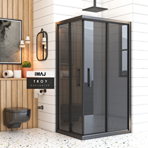 Troy Füme Cam Dikdörtgen Duşakabin 80*90 Cm H:190