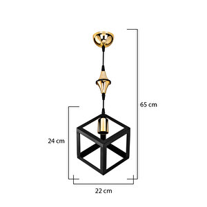 Küp Siyah Küre Bakır Avize