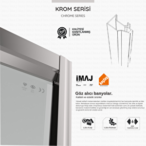İmaj Mode Ice 1 Sabit 1 Sürgü Duşakabin A-7 145 Cm H:190 145 cm