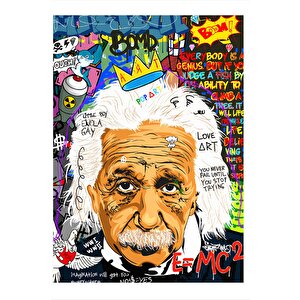 Albert Einstein Pop Art Model Ahşap Tablo 35cm X50cm 35x50 cm