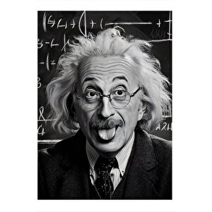 Albert Einstein Hediyelik Ahşap Tablo 35cm X50cm 35x50 cm