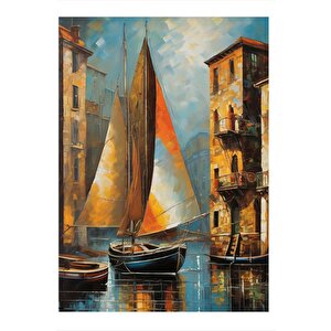 Yelkenli Tekne Mdf Tablo 35cm X50cm 35x50 cm