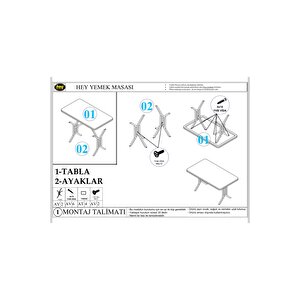 Sultan Kemençe Mutfak Yemek Masası Balkon Masası Kavisli Köşe Metal Siyah Ayak 120*80 Cm