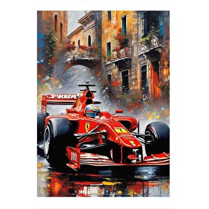 Formula 1 Aracı Dekoratif Ahşap Tablo 25cmx 35cm 25x35 cm