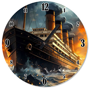 Buharlı Titanic Gemisi Sessiz Duvar Saati