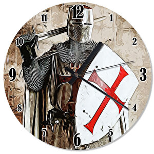 Haçlı Şövalyesi Zırhı Akarlı Duvar Saati