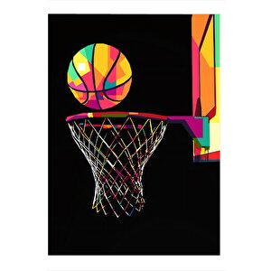 Basketbol Topu Ve Potası Hediyelik Mdf Tablo 35cm X50cm 35x50 cm