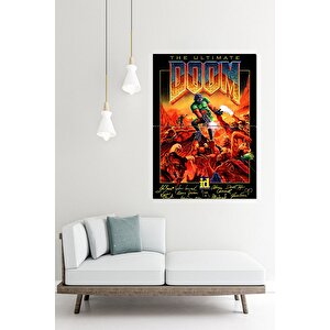 Doom Oyun Posteri Hediyelik Ahşap Tablo 70cmx 100cm
