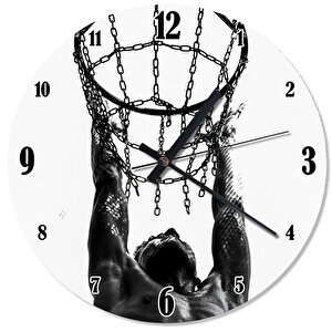 Basketbol Potası Ve Smaç Dekoratif Duvar Saati