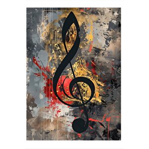 Müzik Duvarı Ve Sol Anahtar Dekoratif Ahşap Tablo 25cmx 35cm 25x35 cm