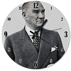 Mustafa Kemal Atatürk Baskılı Duvar Saati