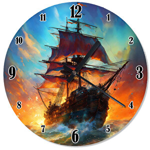 Korsan Gemisi Kara İnci Tasarım Duvar Saati