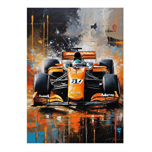 Formula 1 Temalı Modern Ahşap Tablo 35cm X50cm 35x50 cm