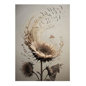 Günebakan Ve Martılar Hediyelik Ahşap Tablo 25cmx 35cm 25x35 cm